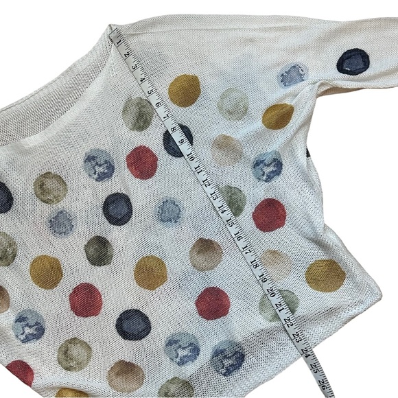 Moda Italia Polka Dot Knit Batwing Blouse Made in Italy Large L - Picture 6 of 7